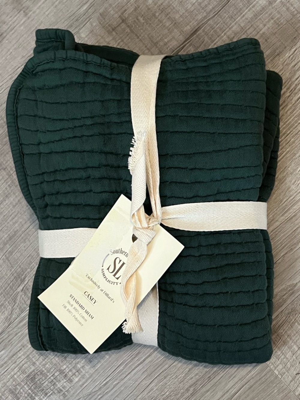 Southern Living Casey One Standard Sham 100% Cotton 20x26 Green New